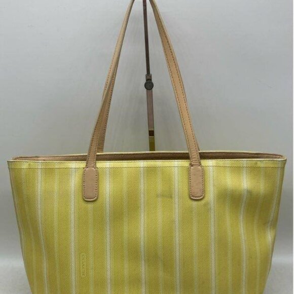 COA Included Coach Legacy Weekend Ticking Stripe Large Bag - Picture 4 of 7